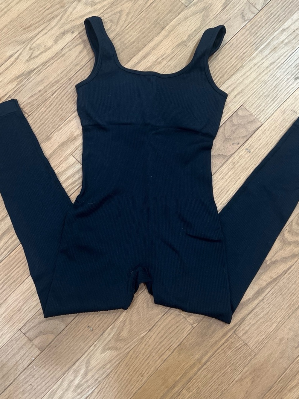 Amazon Essentials Black Ribbed Tank Jumpsuit